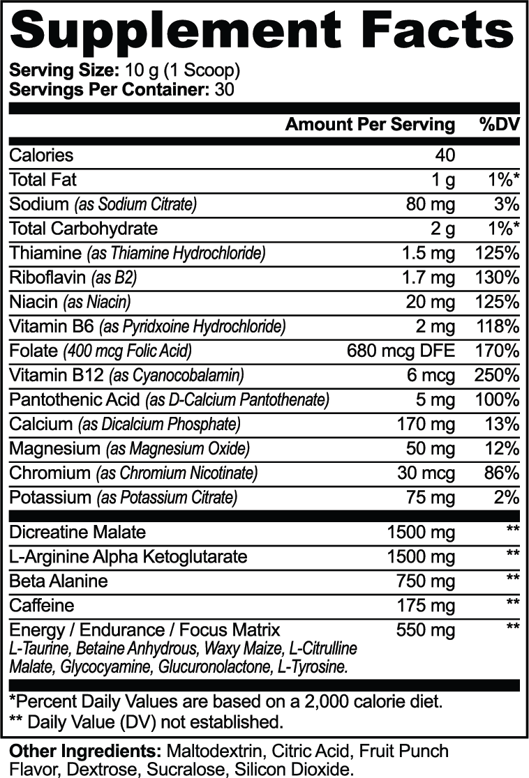 Rapha Nitric Shock Pre-Workout Powder (Fruit Punch)