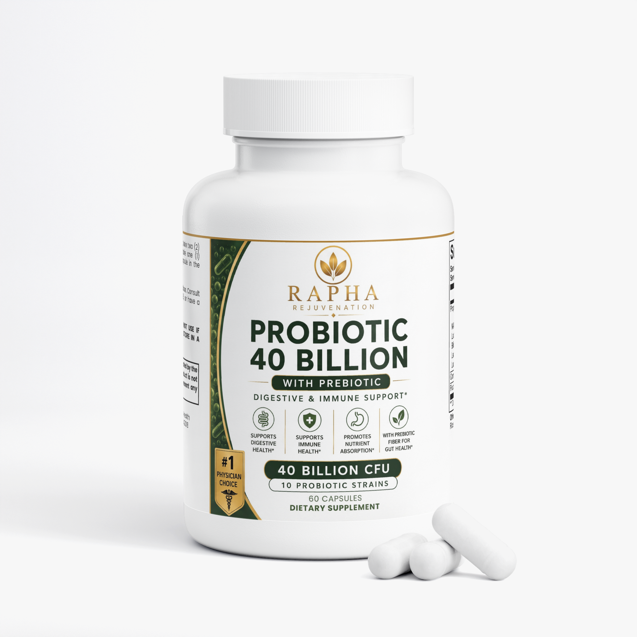Rapha Probiotic 40 Billion with Prebiotics